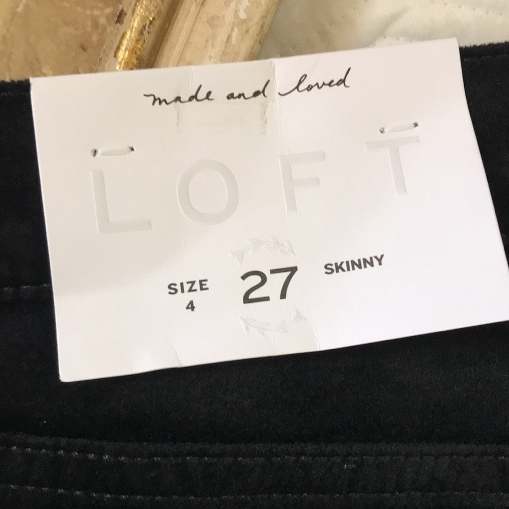 NWT Loft Velvet Skinny Pants Black - Picture 6 of 13